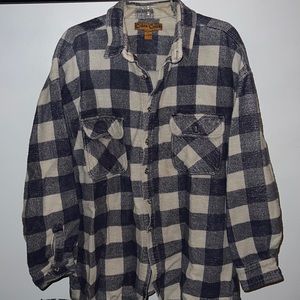 Mens blue and white flannel